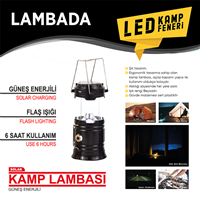 KAMP FENERi GÜNES ENERJiLi ÇAKARLI 9x14 cm 1