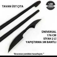 TAVAN ÜST ÇITA  ÜNiVERSAL 176 CM SiYAH 2 Li YAPISTIRMA 3M BANTLI 1