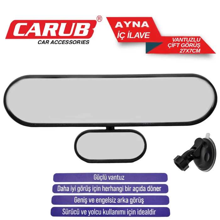 iÇ iLAVE AYNA ÇiFT GÖRÜS SiYAH 27cmX 7cm 1