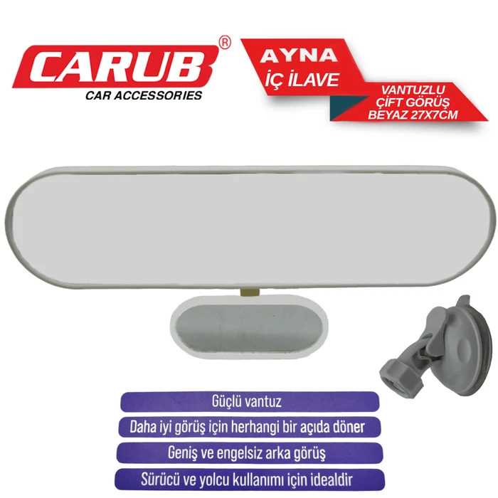 iÇ iLAVE AYNA ÇiFT GÖRÜS BEYAZ 27cmX 7cm 1