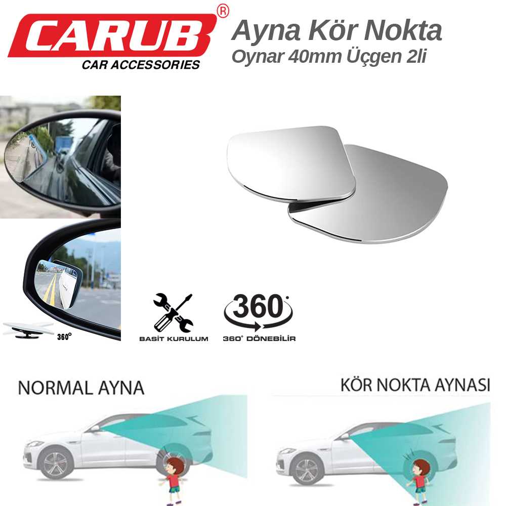 KÖR NOKTA AYNA OYNAR YAPISMA 2 Li ÜÇGEN 40mm 1