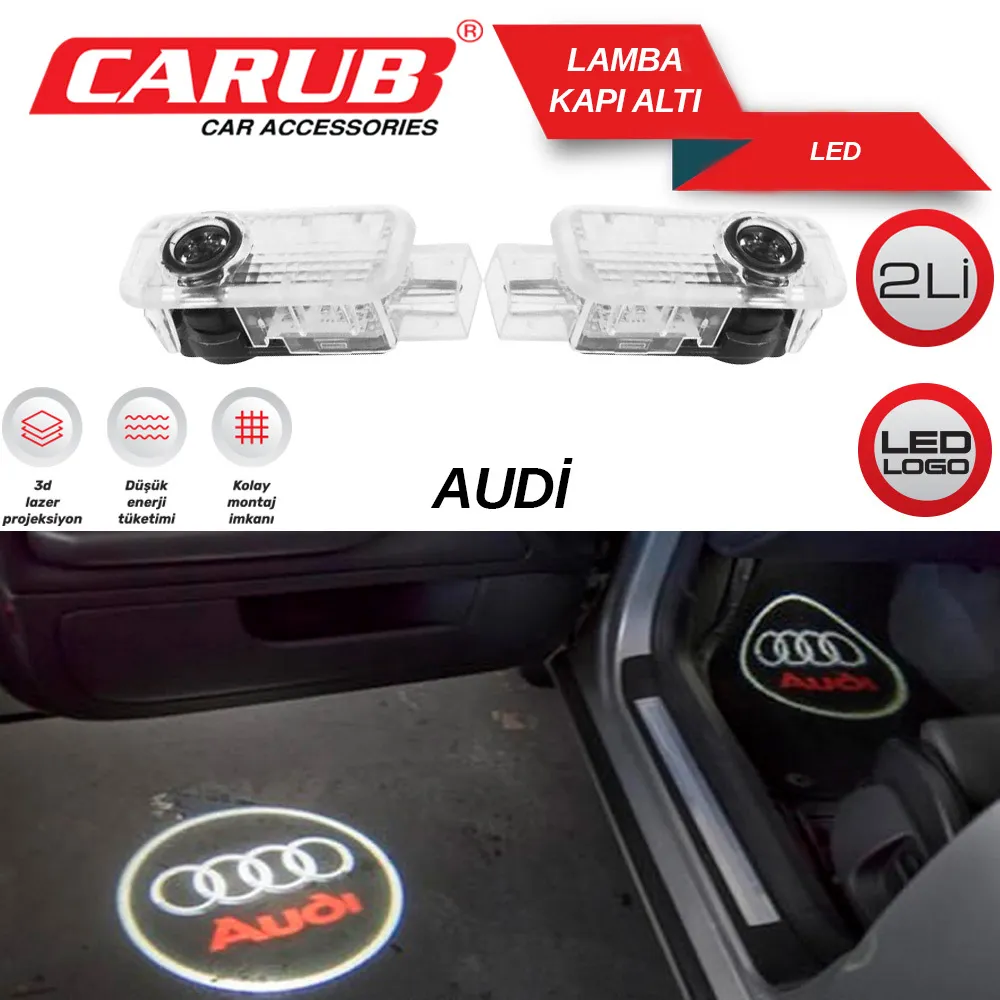 KAPI ALTI LED ISIK LOGO ARACA ÖZEL AUDI 1