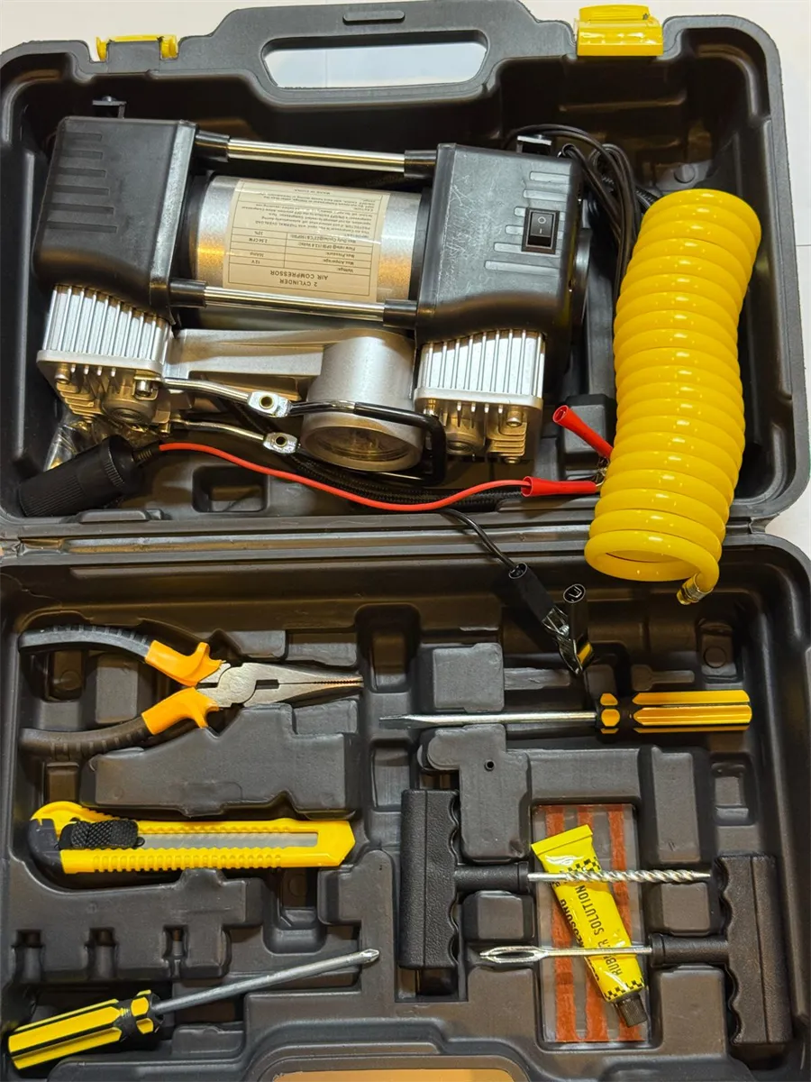 HAVA KOMPRESÖRÜ ÇiFT PiSTON+LASTiK TAMiR KiTi+PENSE ÇANTALI 1