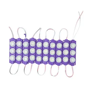 PARMAK LAMBA 3 LEDLi MOR     12V (10 LU) SET 1