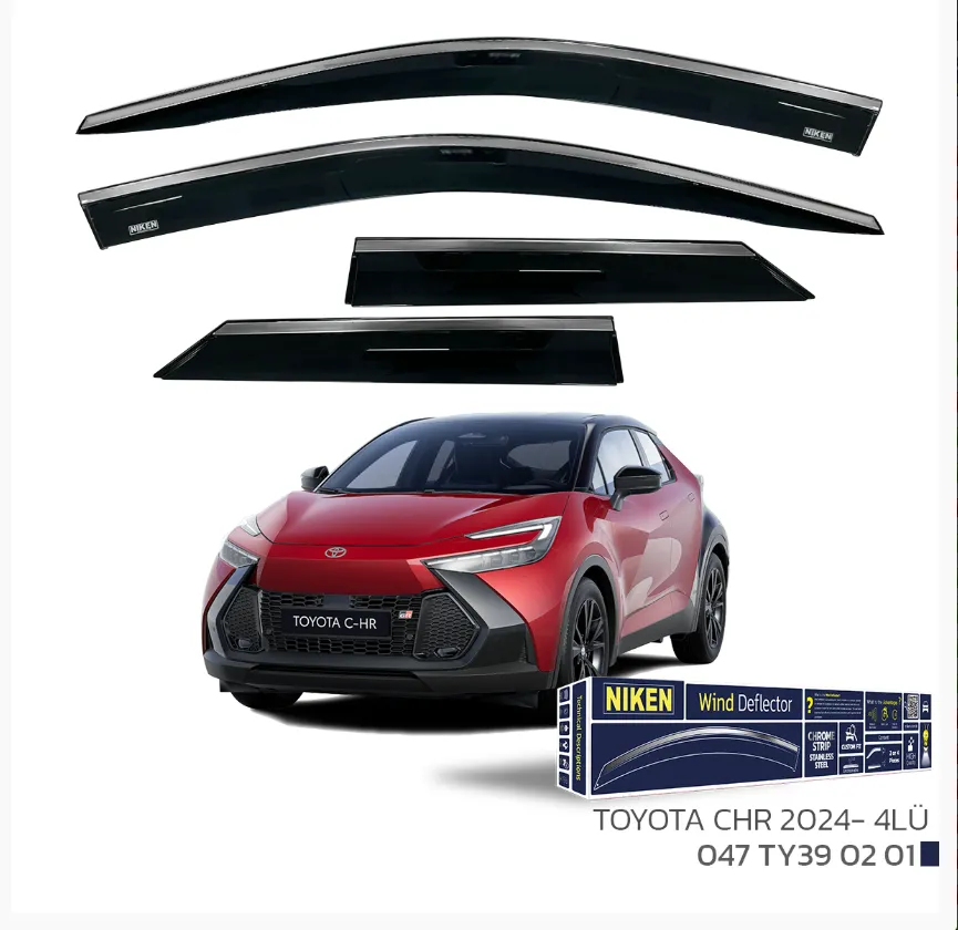 TOYOTA  CHR 2024- KROMLU CAM RÜZGARLIGI 4LÜ 1