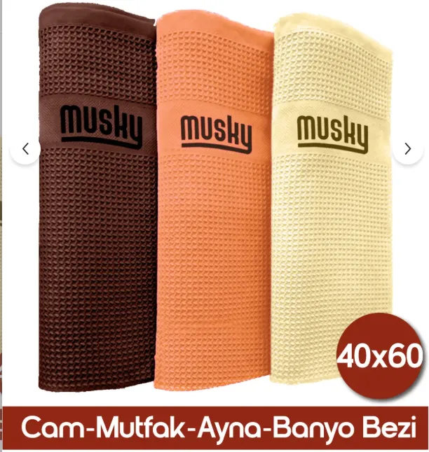 MiCROFiBER BEZ 3 LÜ PAKET 40CMx60CM SiHiRLi KAHVERENGi 1