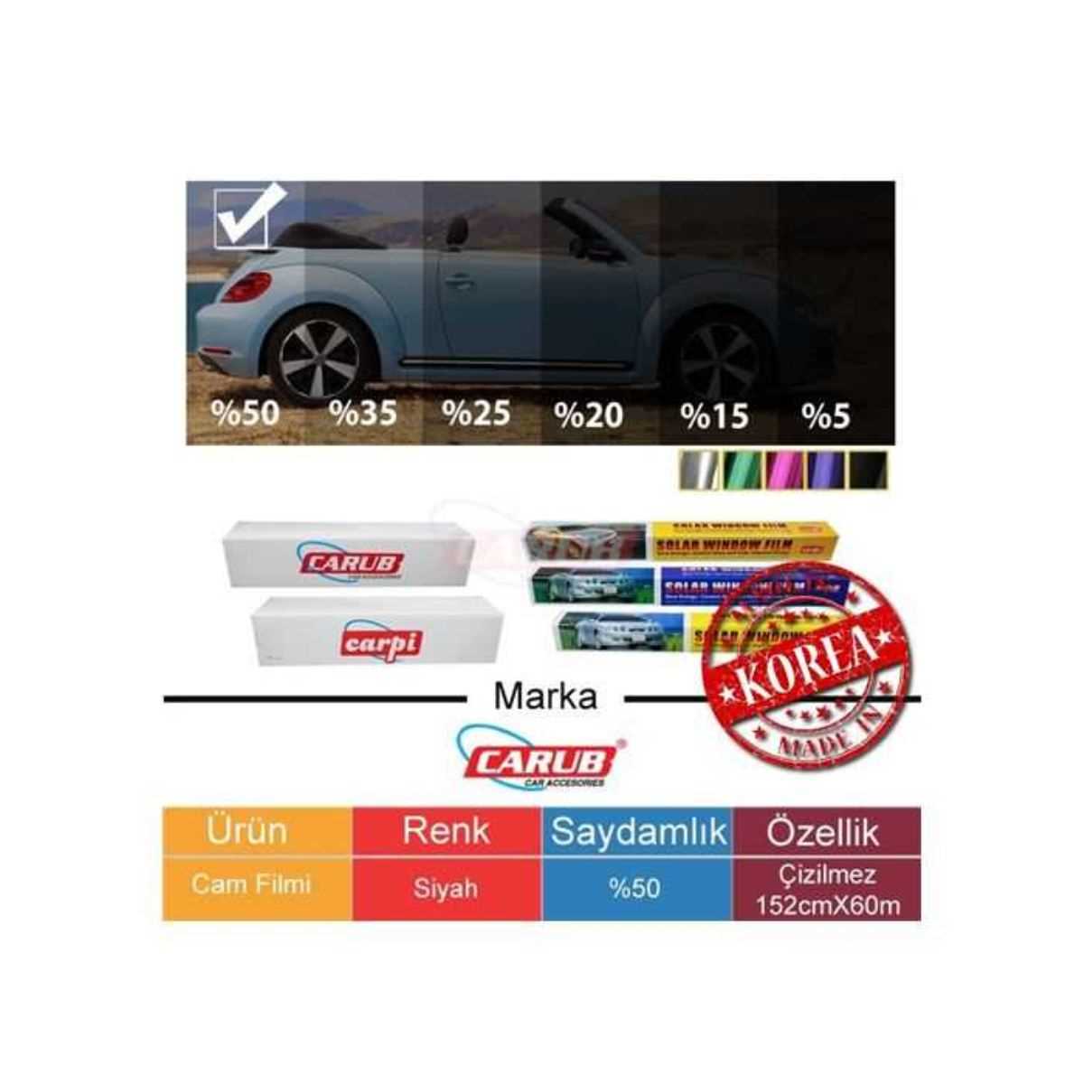 CAM FiLMi 152CM X 60MT ÇiZiLMEZ L.L.BLACK %50 1