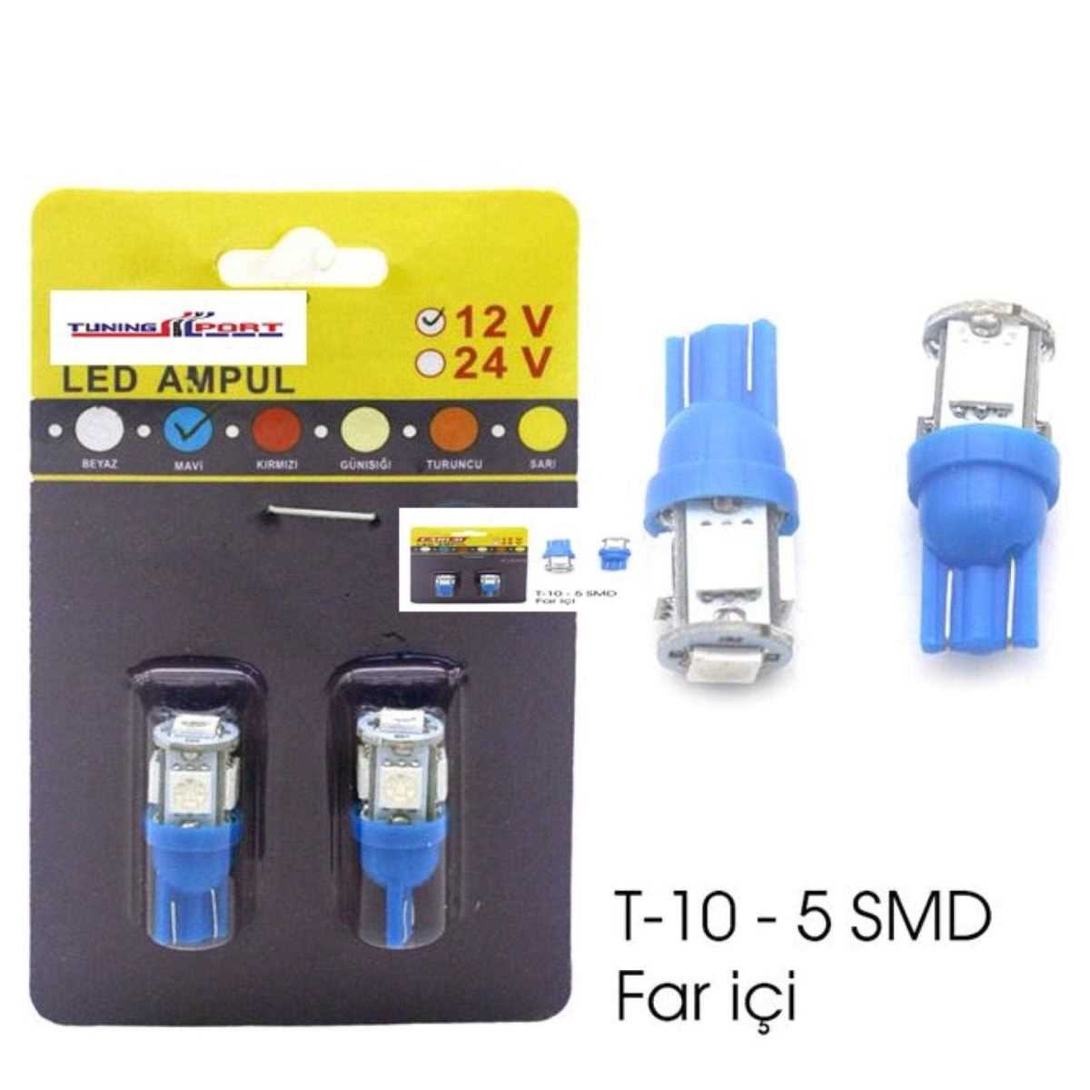 AMPUL 12V T10 5 LED SMD MAVi 1