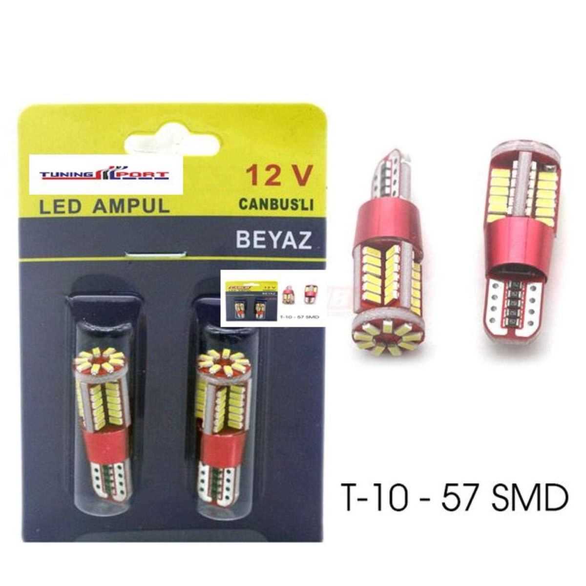 AMPUL 57 LED 12V  CANBUS BEYAZ  T10  DiPSiZ TK 1