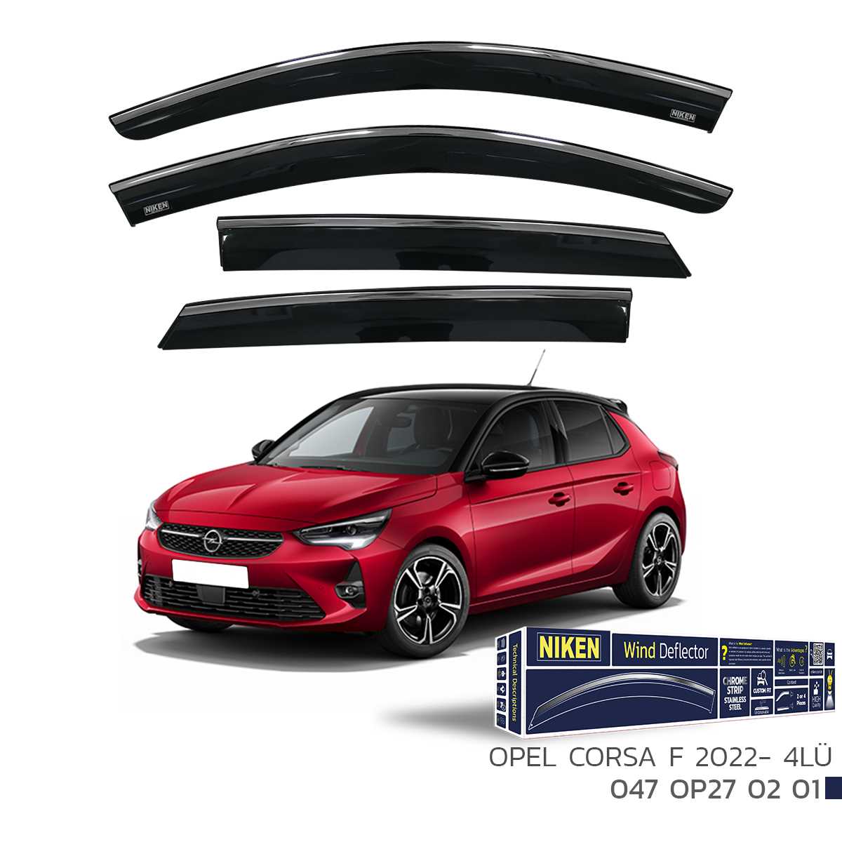 OPEL CORSA F 2022  KROMLU CAM RÜZGARLIGI 4LÜ 1