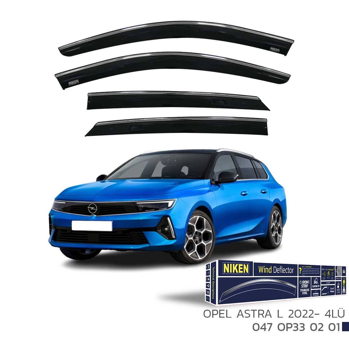 OPEL ASTRA L 2022  KROMLU CAM RÜZGARLIGI 4LÜ 1