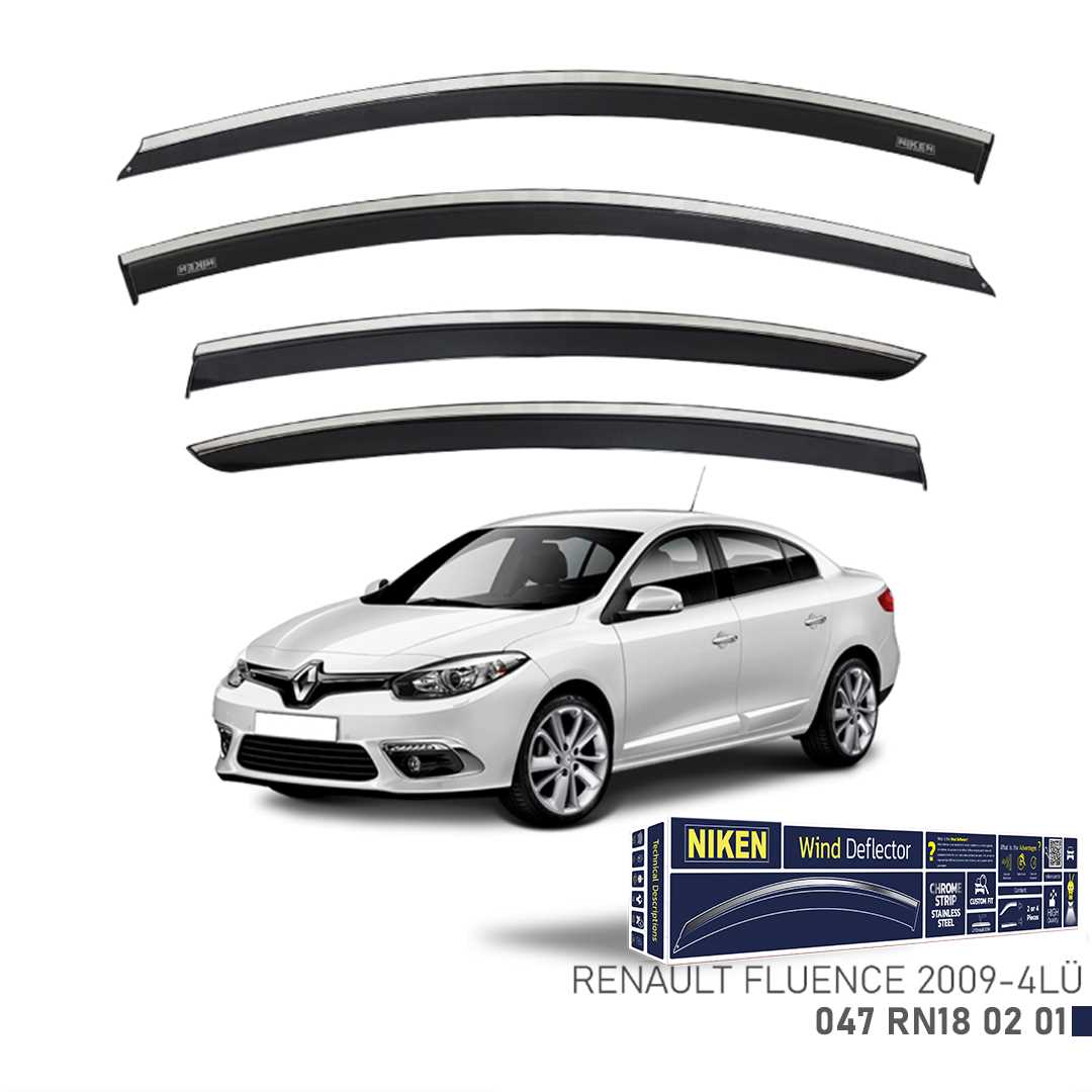 RENAULT FLUENCE 2009- KROMLU CAM RÜZGARLIGI 4LÜ 1