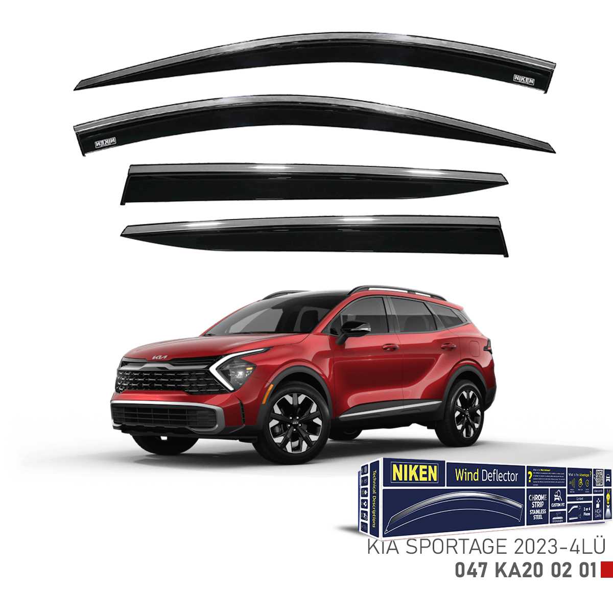 KIA SPORTAGE 2023- KROMLU CAM RÜZGARLIGI 4LÜ 1