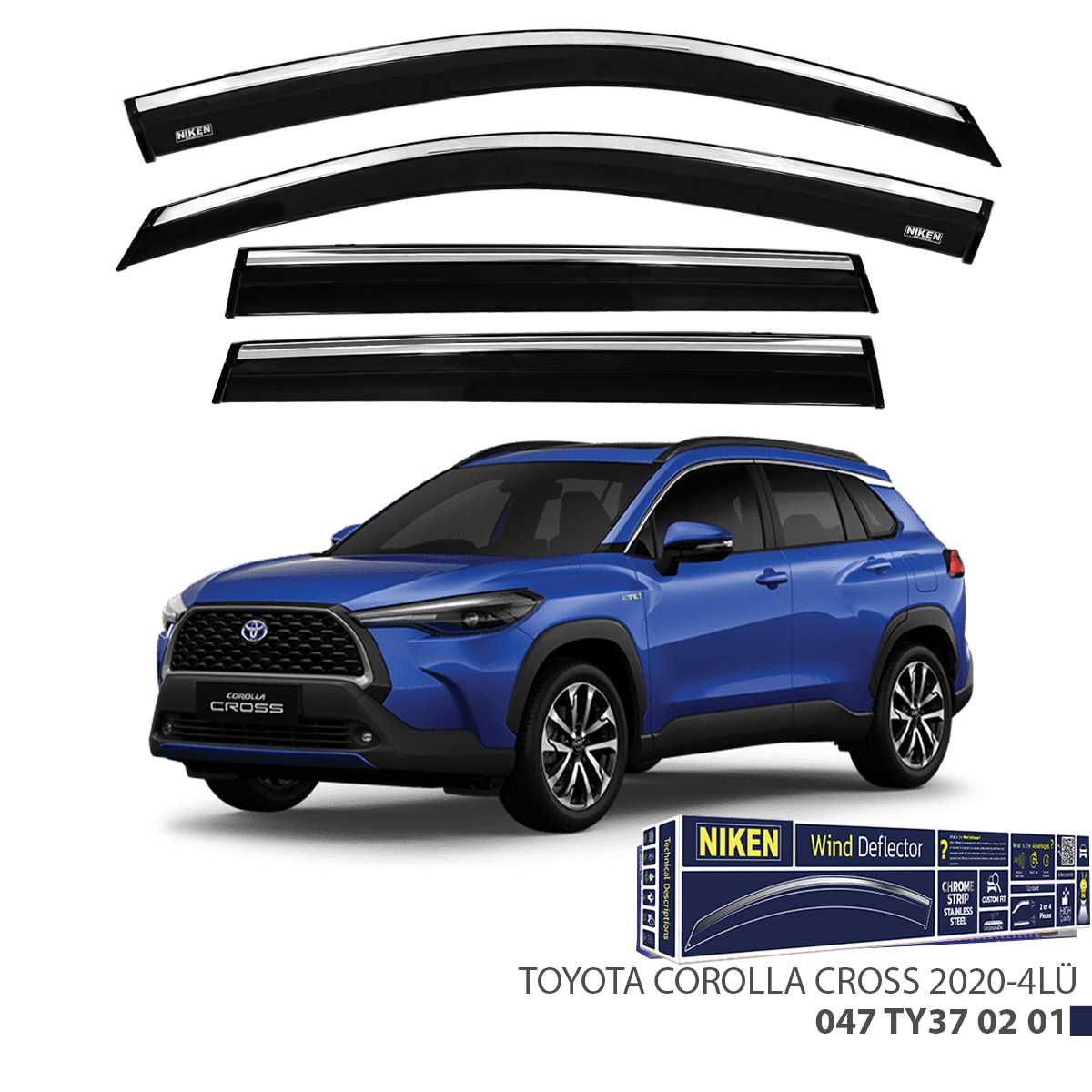 TOYOTA COROLLA CROSS 2020- KROMLU CAM RÜZGARLIGI 4LÜ 1