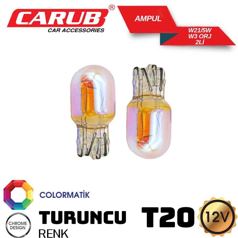 AMPUL DiADEM  12V T20 W30  KROM TURUNCU 2 Li 1