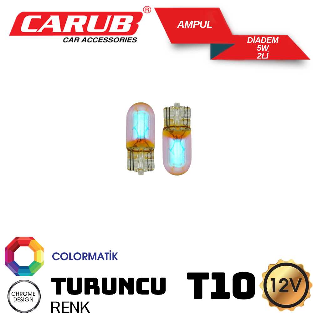 AMPUL DiADEM  12V T10  KROM TURUNCU 2 Li 1
