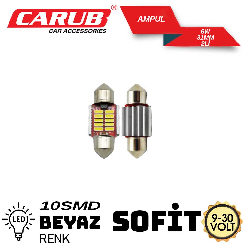 SOFiT LEDLi BEYAZ SMD 10 LEDLi 31MM 9-30VOLT 1