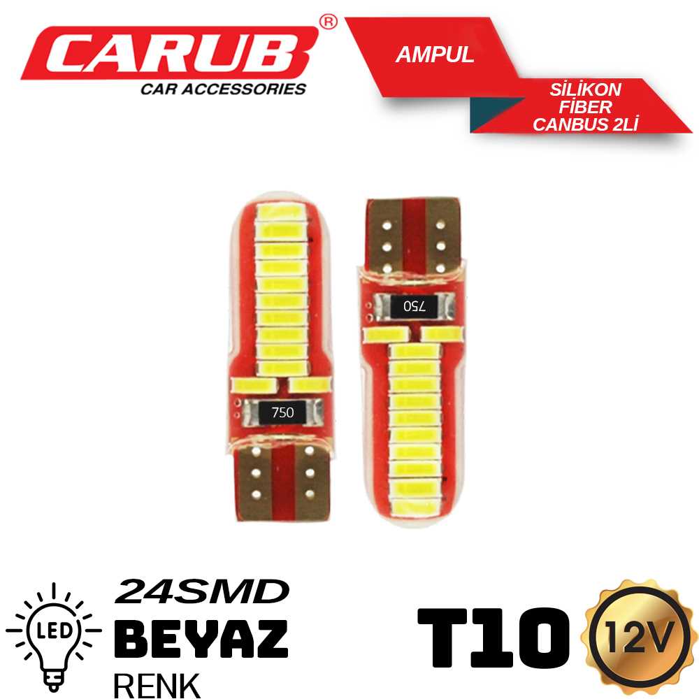 AMPUL 24 LED 12V  SiLiKON BEYAZ T10  DiPSiZ TK 1
