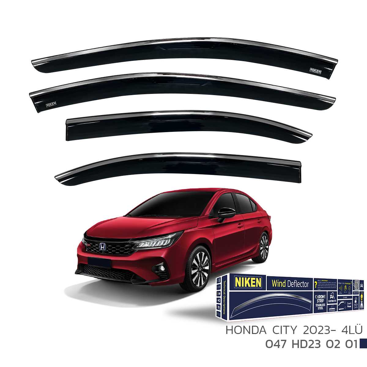 HONDA CiTY 2023 KROMLU CAM RÜZGARLIGI 4LÜ 1