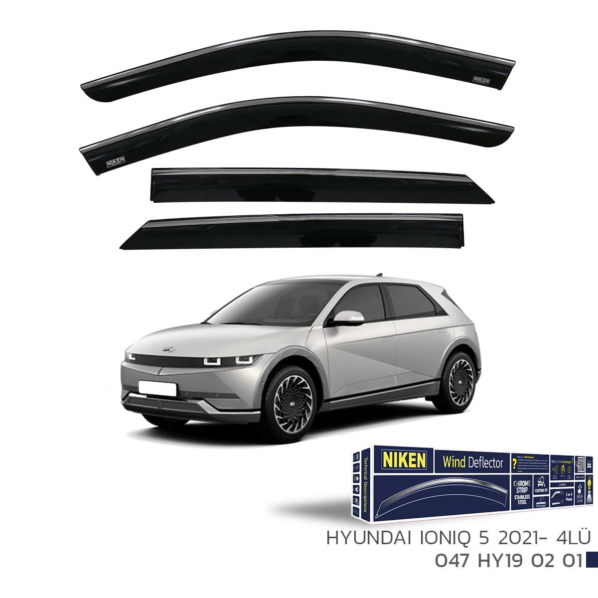 HYUNDAI IONIQ 5  2021- KROMLU CAM RÜZGARLIGI 4LÜ 1