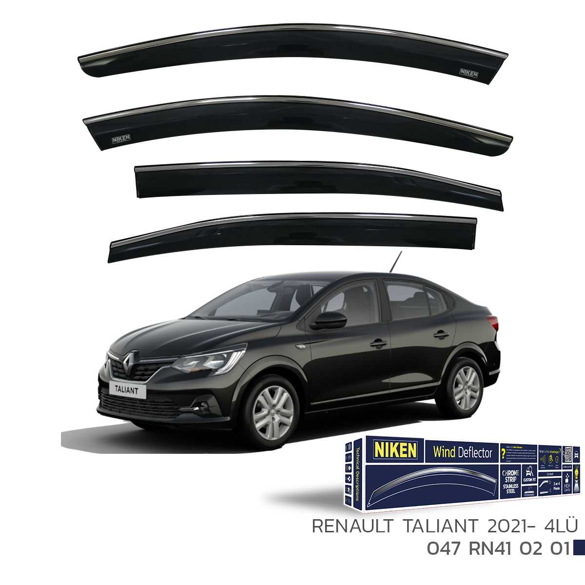 RENAULT TAILANT 2021- KROMLU CAM RÜZGARLIGI 4LÜ 1
