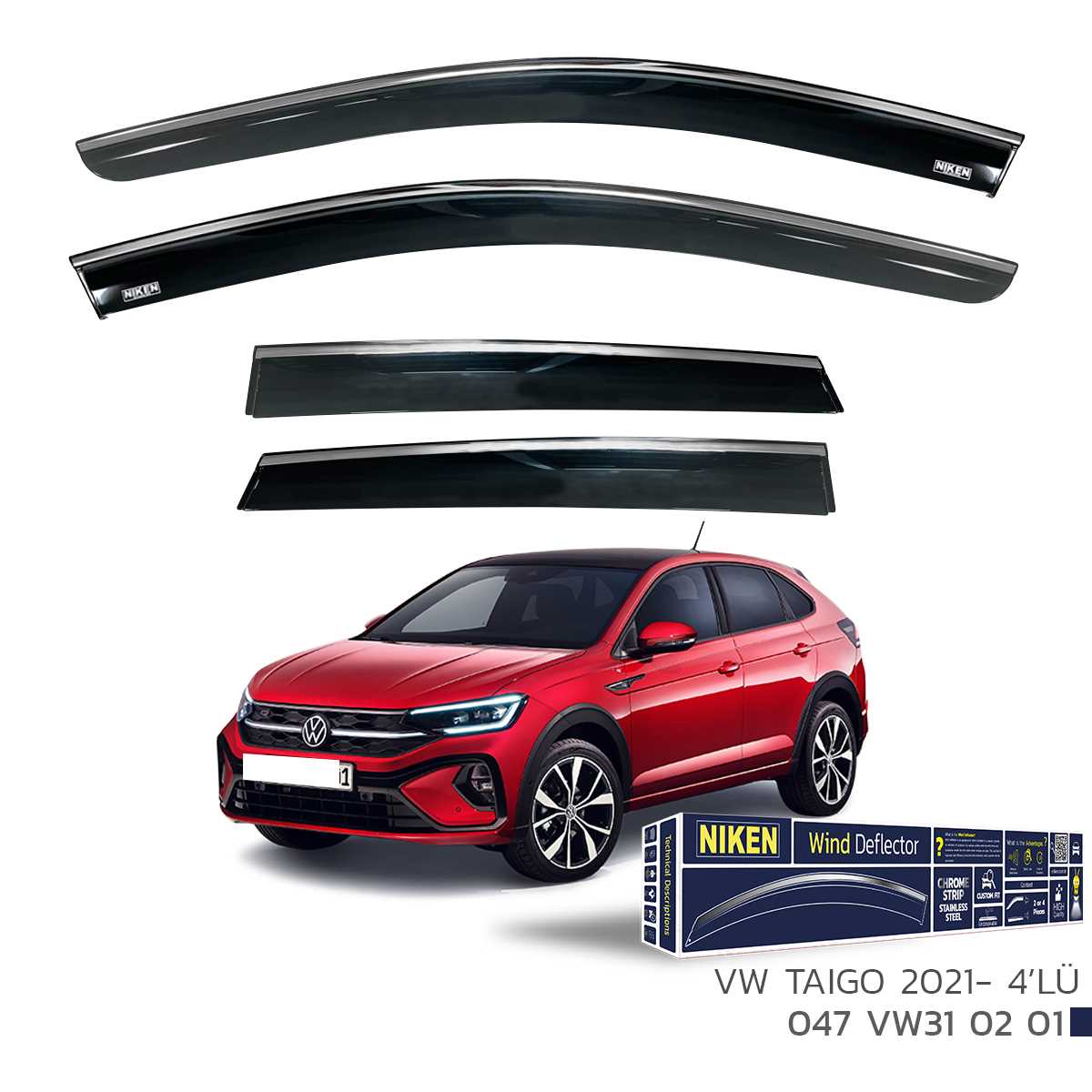 VW TAIGO 2021- KROMLU CAM RÜZGARLIGI 4LÜ 1
