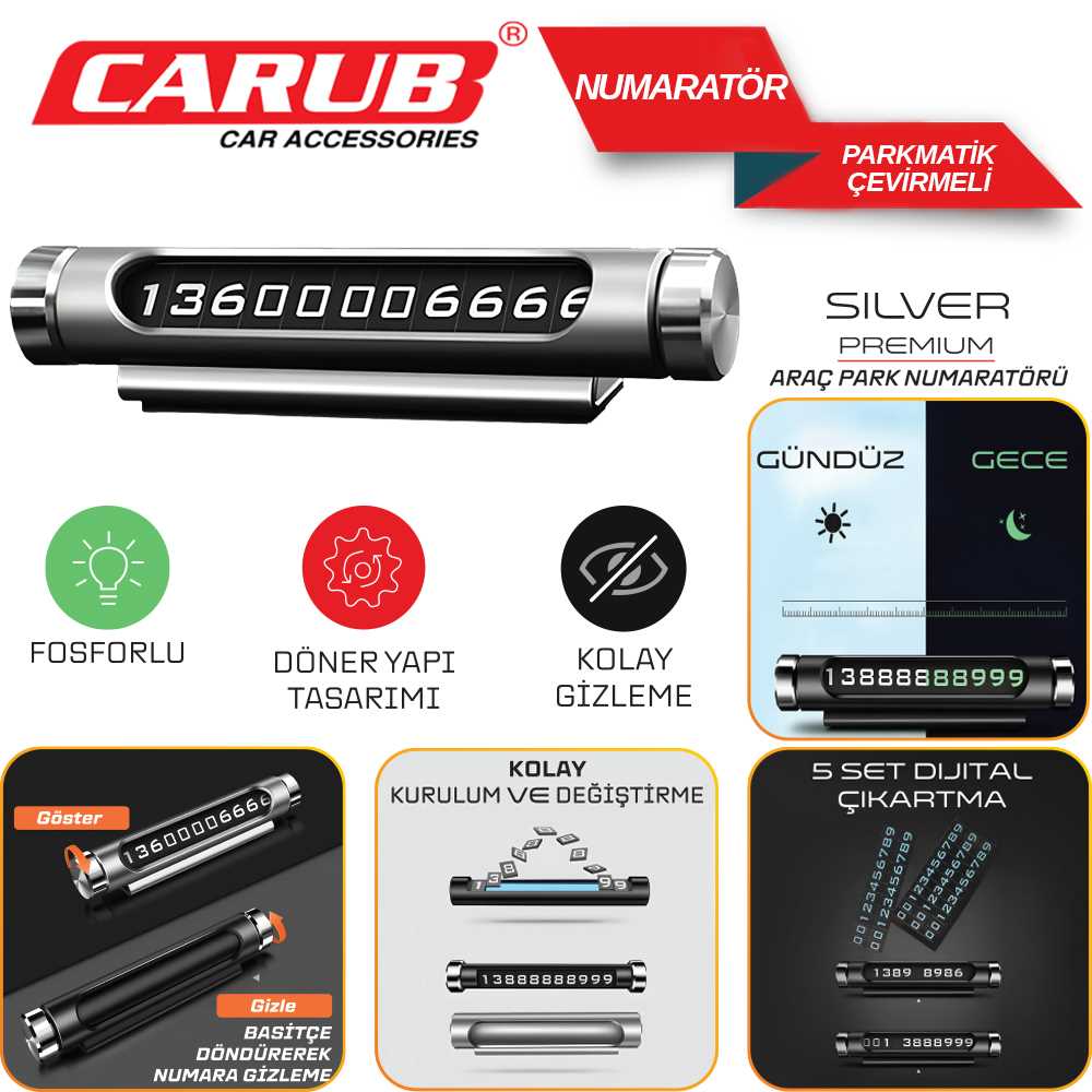 NUMARATiK CEP NO ÇEViRMELi  AÇ-KAPA MIKNATISLI KROM 1