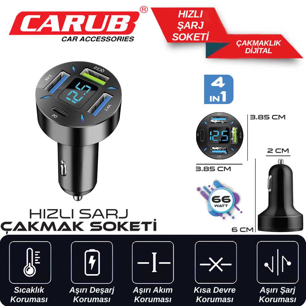 HIZLI SARZ CiHAZI 4 LÜ DIJITAL ÇAKMAKTAN 1