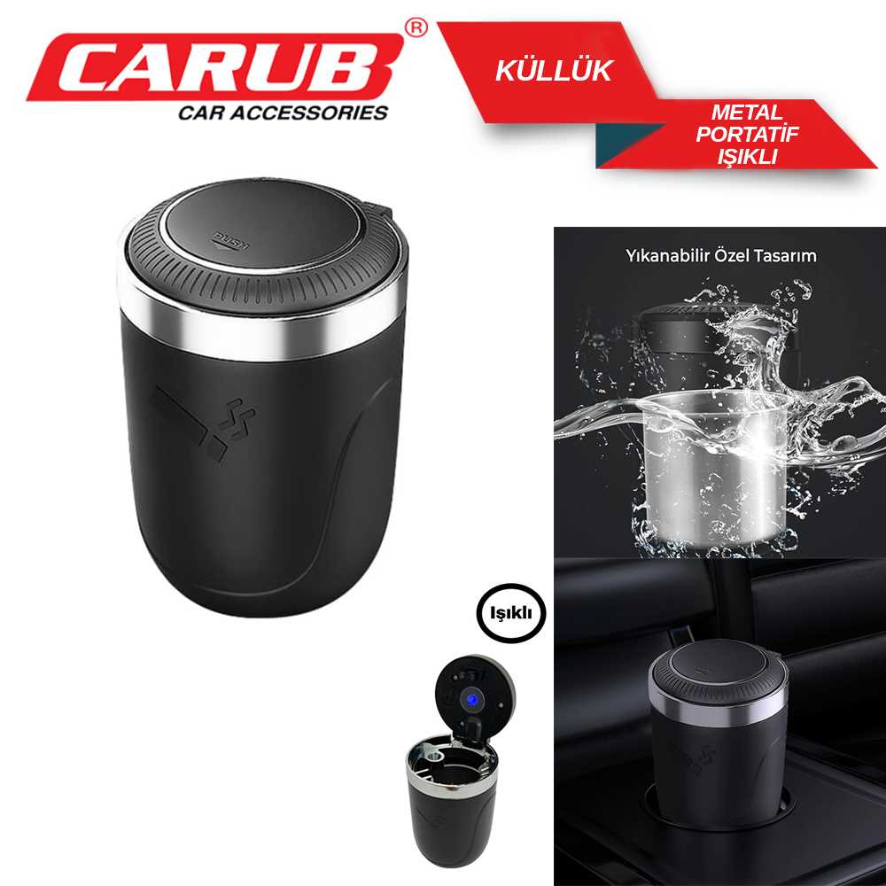 KÜLLÜK PORTATiF SERAMiK KAPAKLI ISIKLI SiYAH 1