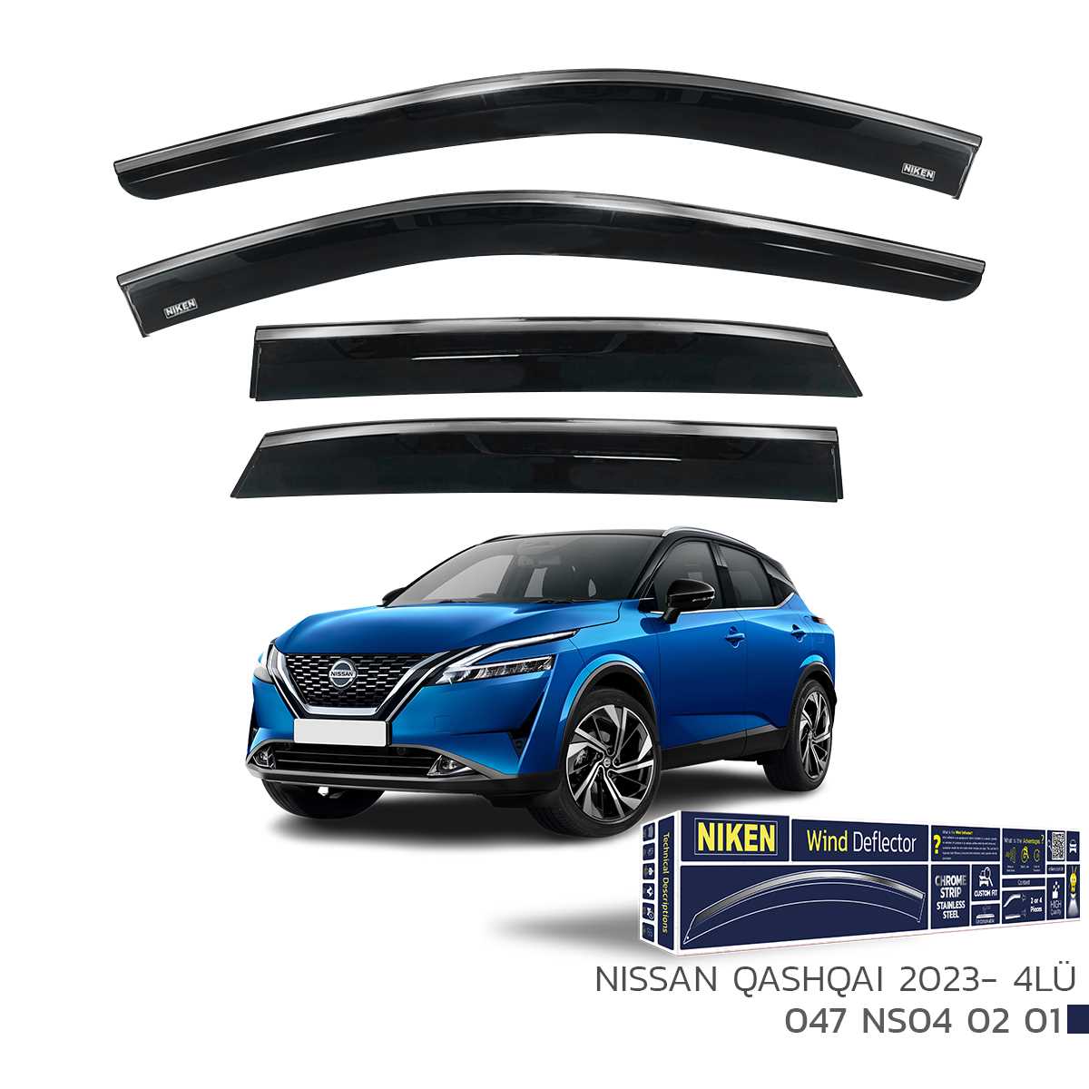 NISSAN QASHQAI  2023- KROMLU CAM RÜZGARLIGI 4LÜ 1