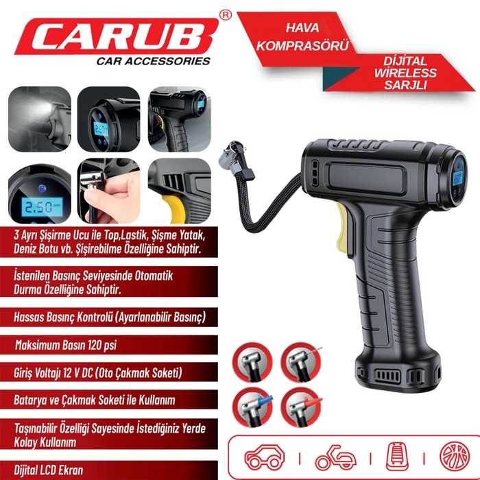 HAVA KOMPRESÖRÜ DiJiTAL WiRELESS SARJLI 1