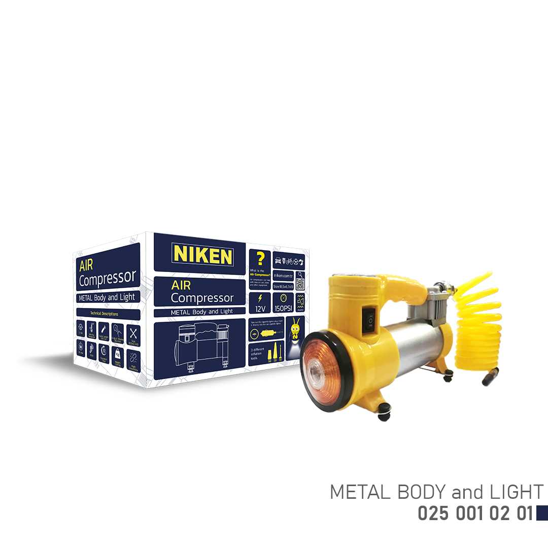 HAVA KOMPRESÖRÜ SARI METAL 12V 150 PSI ISIKLI SiYAH 1