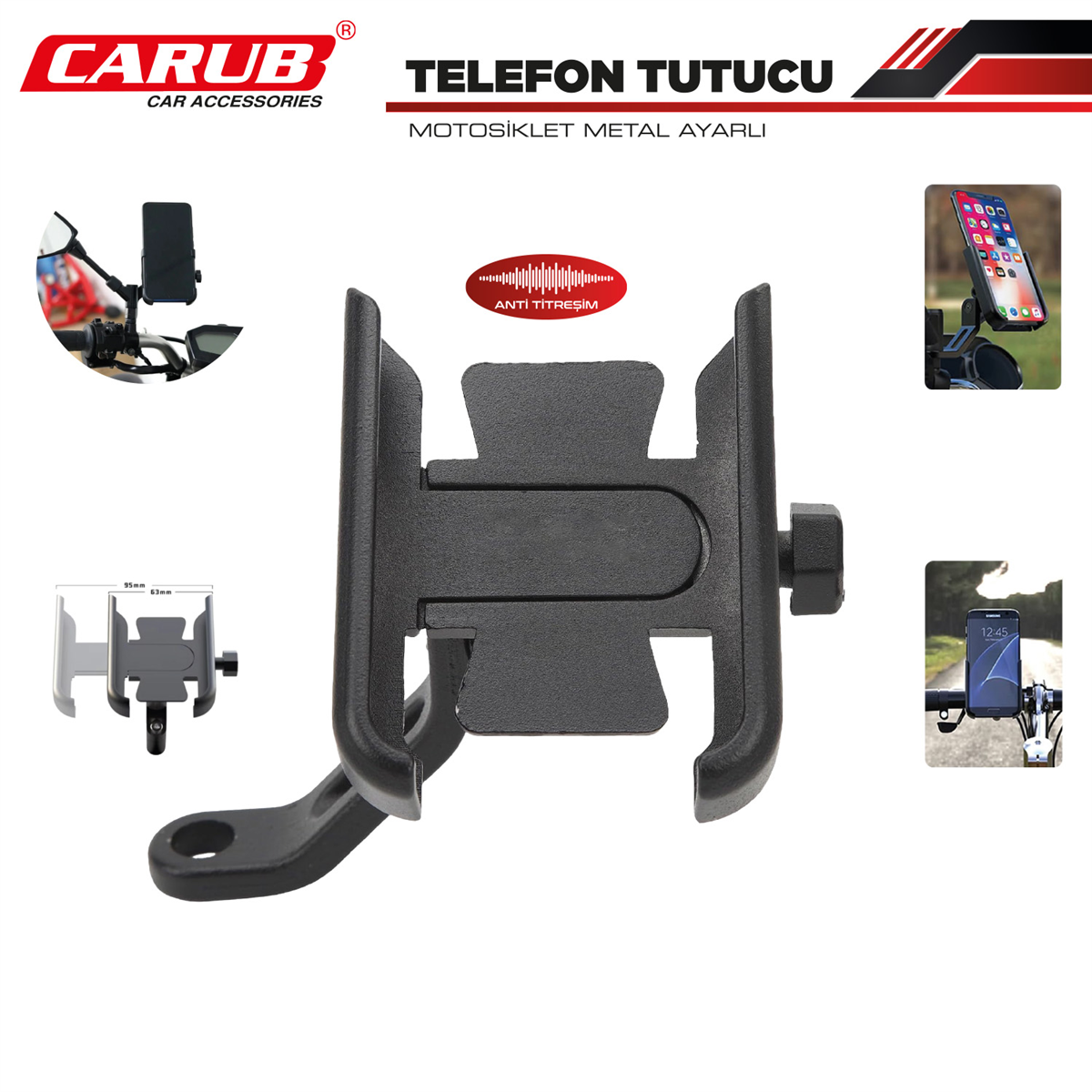 TELEFON TUTUCU MOTOSiKLET METAL AYARLI 1