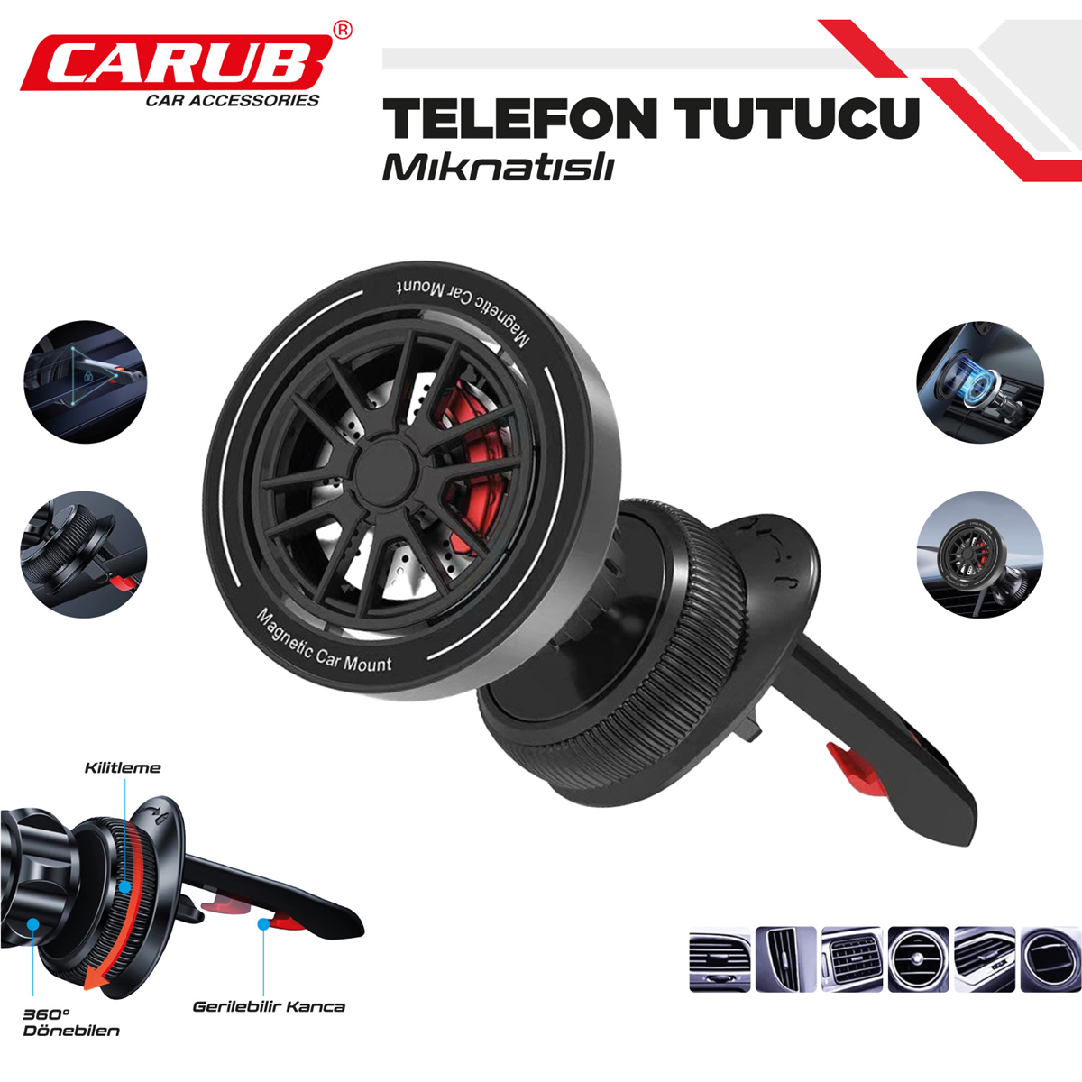 TELEFON TUTUCU AYARLI HAVALANDIRMA DÖNERLi 1