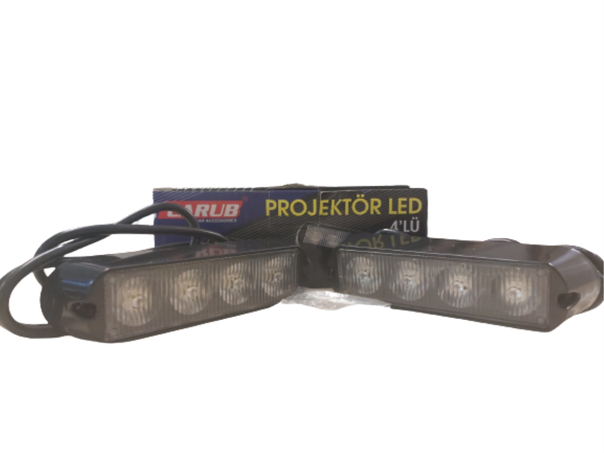 OFF ROAD PROJEKTOR 11 CM SARI 4 LED ÇAKARLI 9-30V  2 Li 1