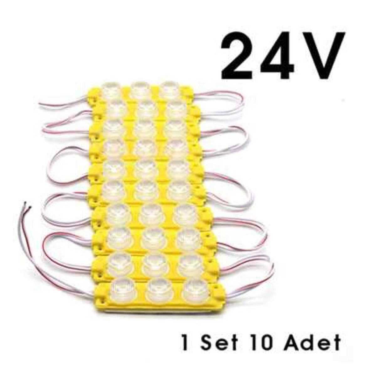 PARMAK LAMBA 3 LEDLi SARI     24V (10 LU) SET 1