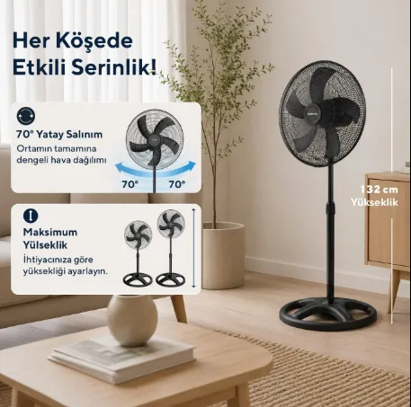KUMTEL AYAKLI 18'' VANTİLATÖR