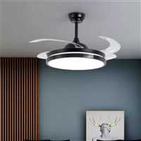 GİZLİ KANAT AVİZELİ TAVAN VANTİLATÖRÜ  (Ledli) (Kumandalı) SİYAH 1