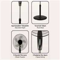 END SANAYİ TİPİ AYAKLI VANTİLATÖR 18' ( 5 KANATLI) 3