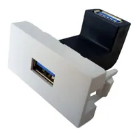 45x22,5 mm USB DİŞİ GİRİŞ ÇIKIŞLI L TİPİ (BEYAZ) 1
