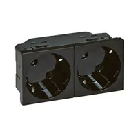 45x45 mm 2'Lİ ŞEBEKE PRİZ (45°) (SİYAH) 1
