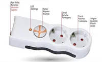 2-6 AMP W OTOMATLI ŞOK KORUMALI İKİLİ KOMBİ PRİZ 1