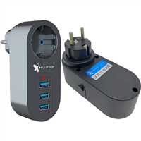 TEKLİ TERMAL AKIM KORUMALI PRİZ  (3xUSB’Lİ) 1