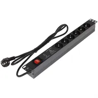 19'' 1U 6 ŞEB. PRİZLİ ŞOK KORUMALI ANAH. PRİZ BLĞ. + 1,5 m KAB. 1