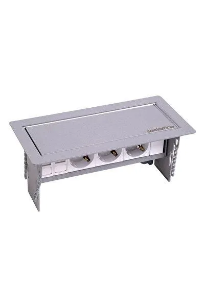 4 MODÜL + 2 KEYSTONE MASA ÜSTÜ PRİZ KUTUSU (GRİ) 1