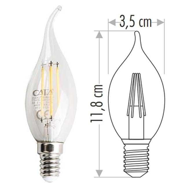4W LED FİLAMENT KIVRIK BUJİ AMPUL (GÜNIŞIĞI) 1