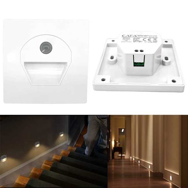1W SENSÖRLÜ LEDLİ KORİDOR ARMATÜRÜ FÜME KASA (BEYAZ) 1