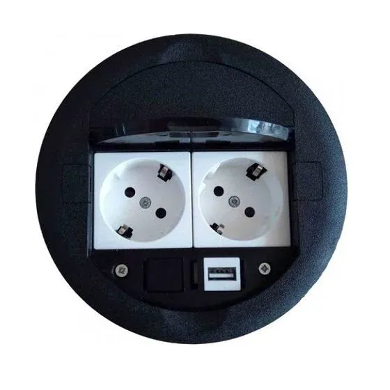 4 MODÜL + 2 KEYSTONE ZEMİN İÇİN PRİZ KUTUSU (SİYAH) 1