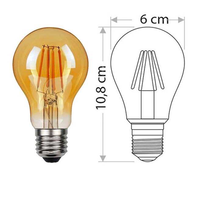 4W RUSTİK LED AMPUL (E27)(AMBER) 1