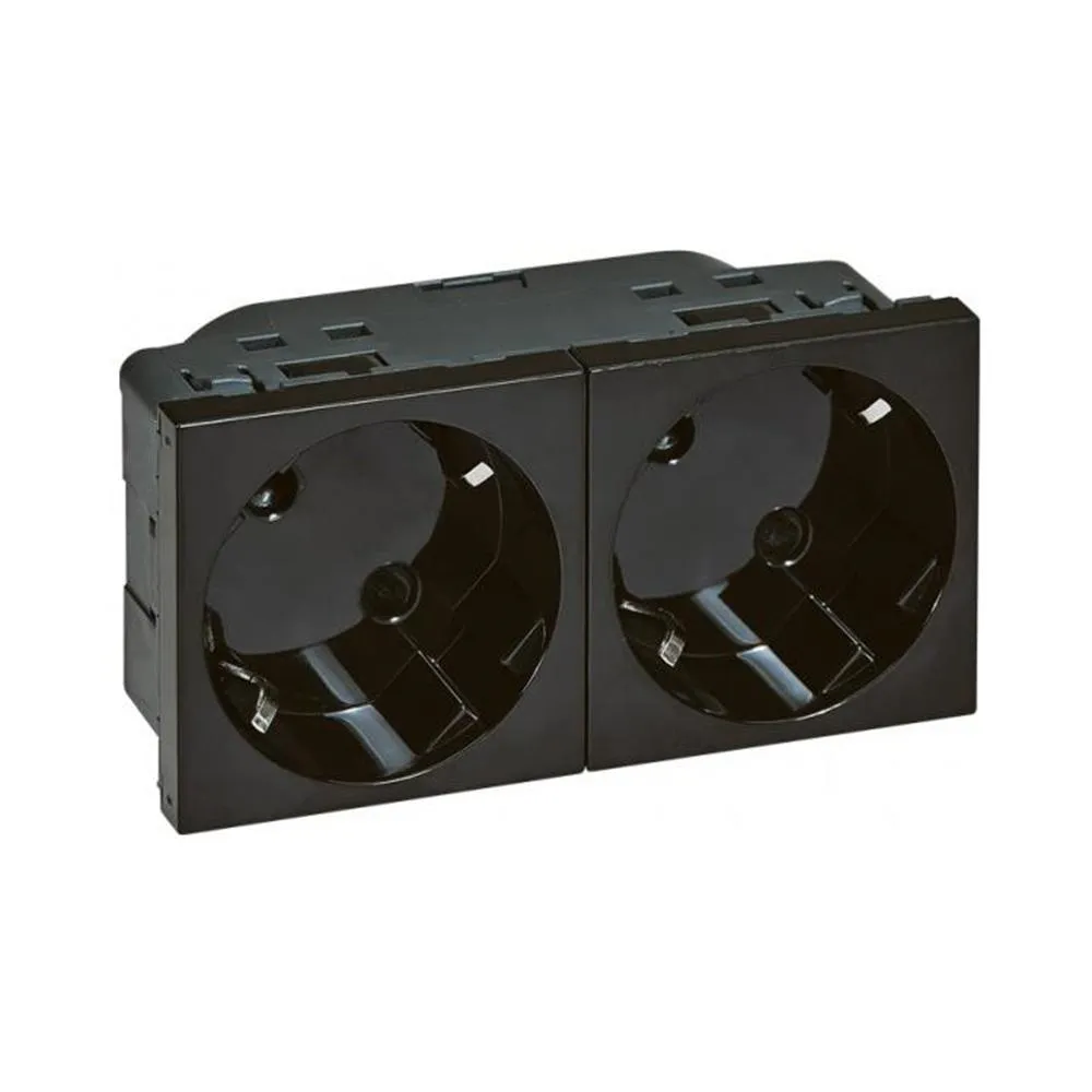 45x45 mm 2'Lİ ŞEBEKE PRİZ (45°) (SİYAH) 1